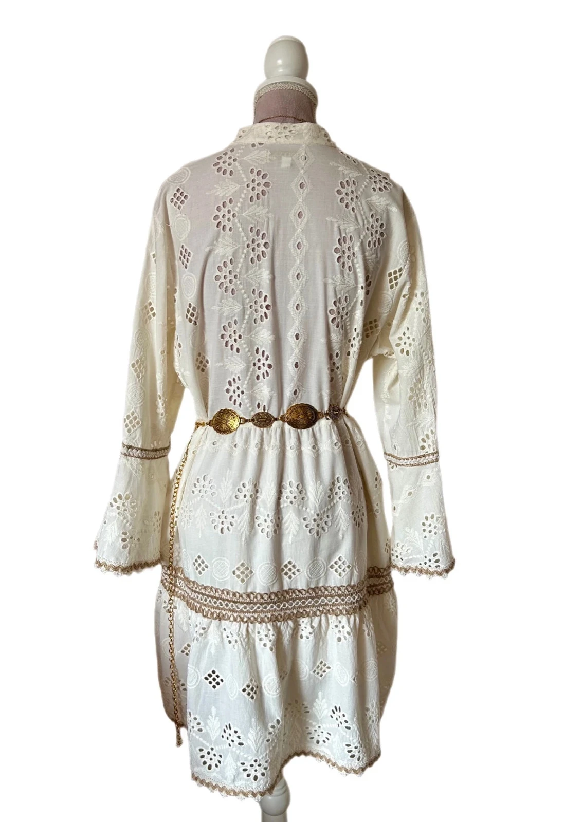 🌾🍃Cotton bohemian cottagecore romantic prairie embroidered dress S/M🌿💐 – photo 5